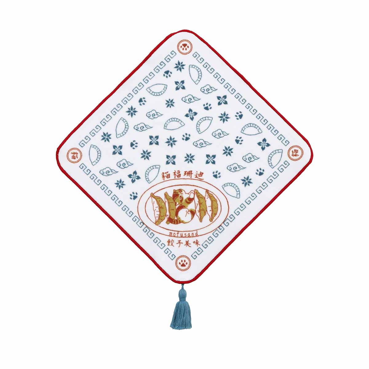 mofusand 중화풍 타월 손수건 교자 화이트