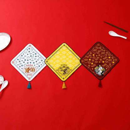 mofusand 중화풍 타월 손수건 교자 화이트