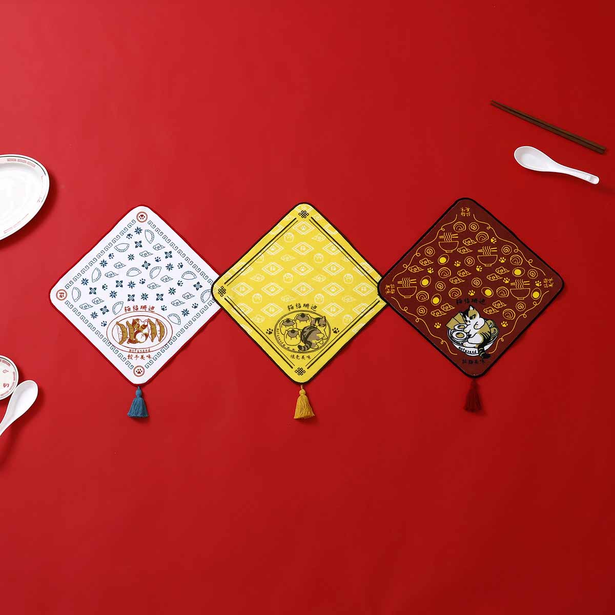 mofusand 중화풍 타월 손수건 슈마이 옐로우