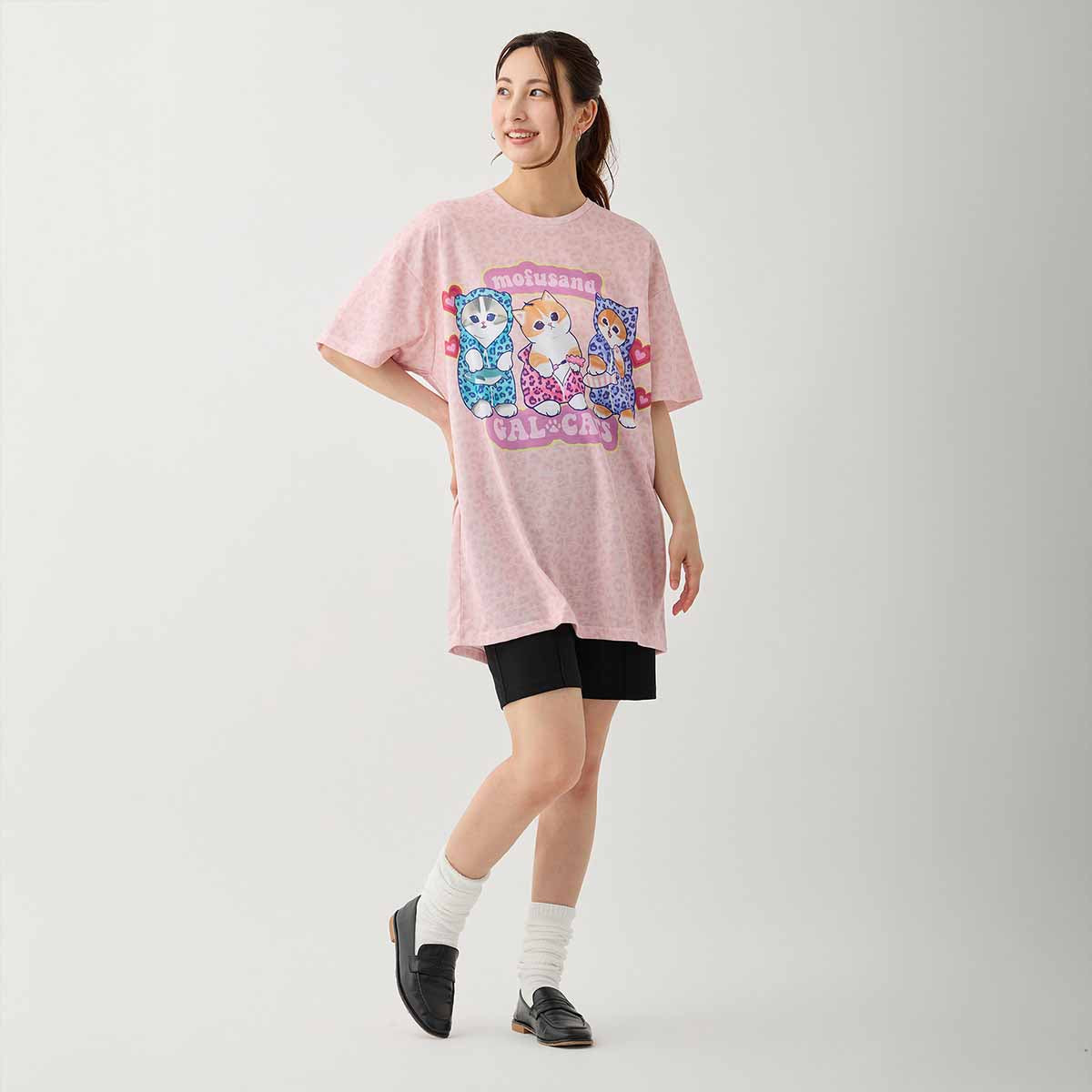 mofusand ぎゃるにゃん Tシャツ GAL CAT ピンク | mofusandもふもふ