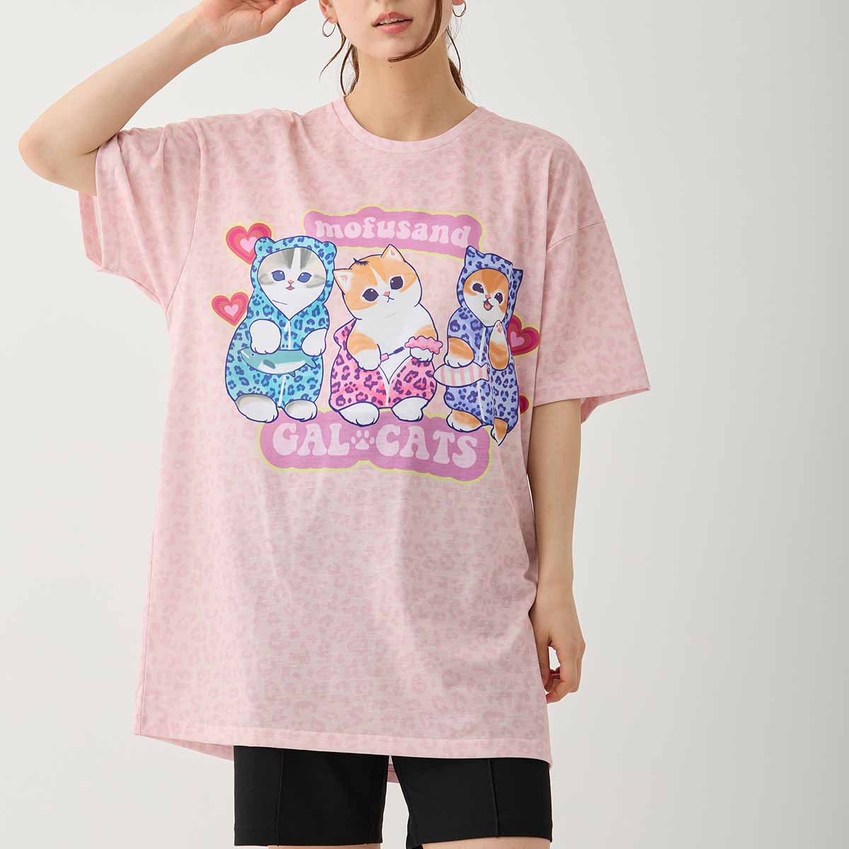 mofusand GAL Cats T-Shirt GAL CAT Pink