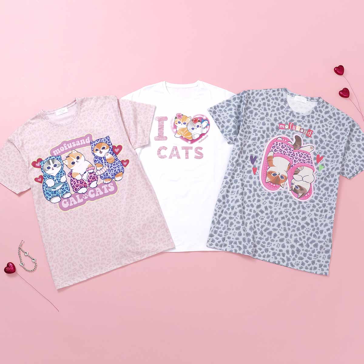 mofusand GAL Cats T-Shirt GAL CAT Pink