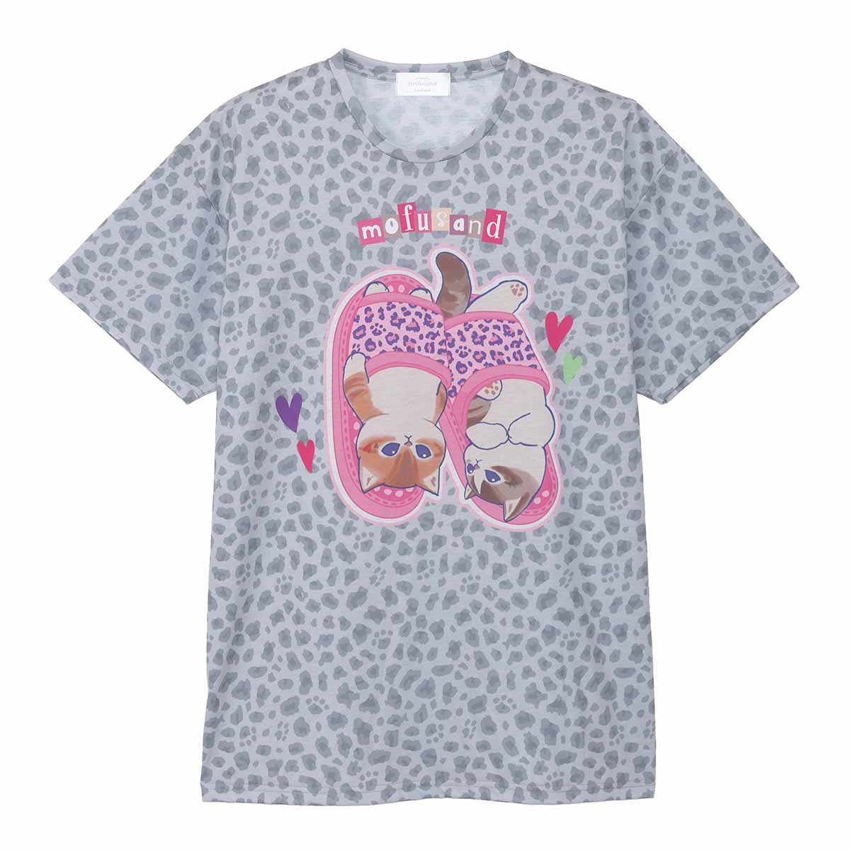 mofusand ぎゃるにゃん Tシャツ スリッパ グレー