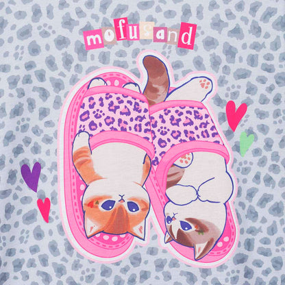 mofusand ぎゃるにゃん Tシャツ スリッパ グレー
