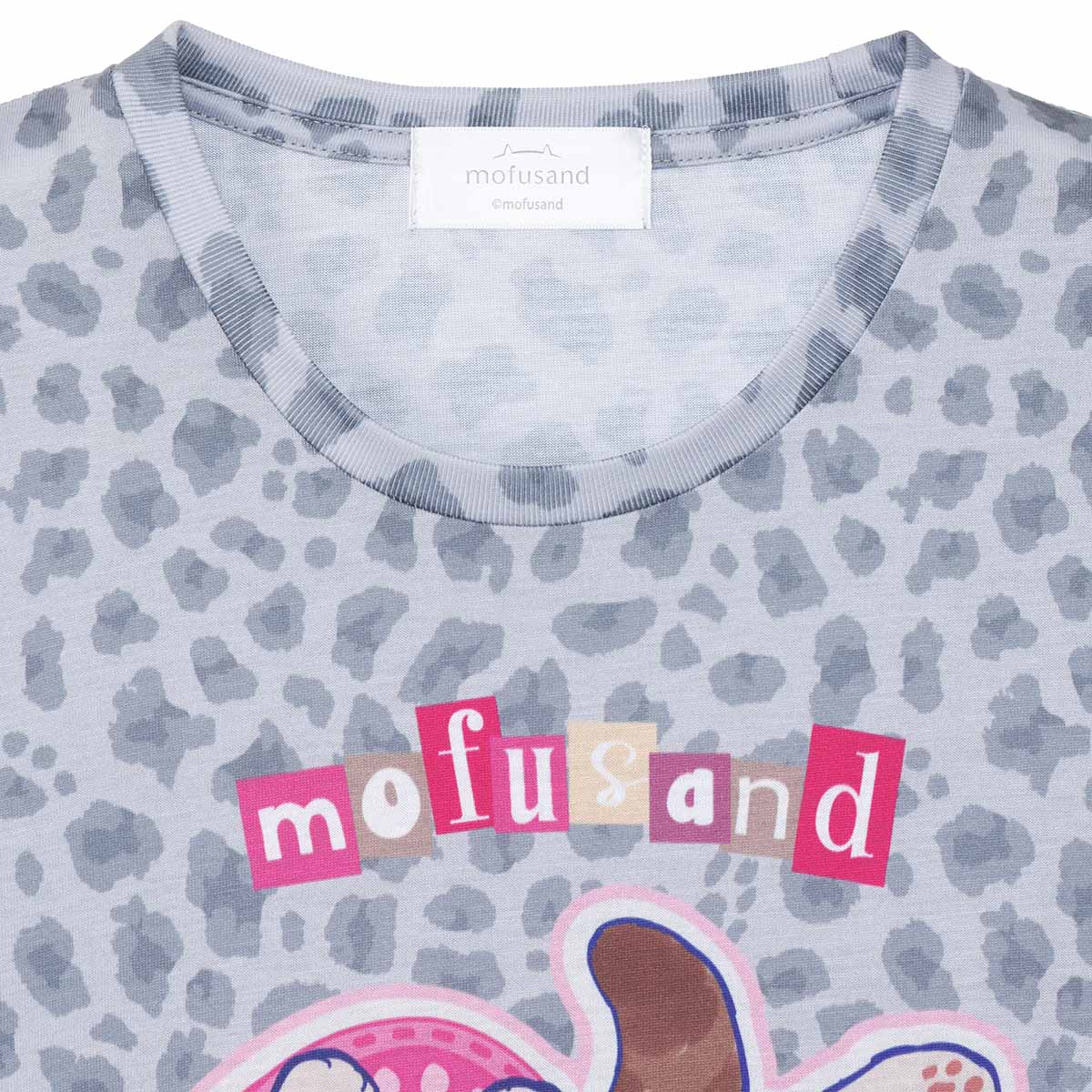 mofusand ぎゃるにゃん Tシャツ スリッパ グレー