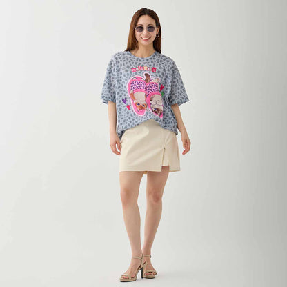 mofusand ぎゃるにゃん Tシャツ スリッパ グレー