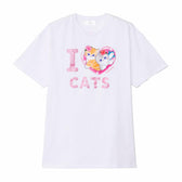 mofusand GAL Cats T-Shirt I LOVE CATS White