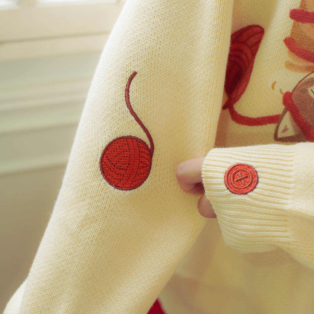 mofusand 毛糸玉 セーター にゃいすコンビ ナチュラル