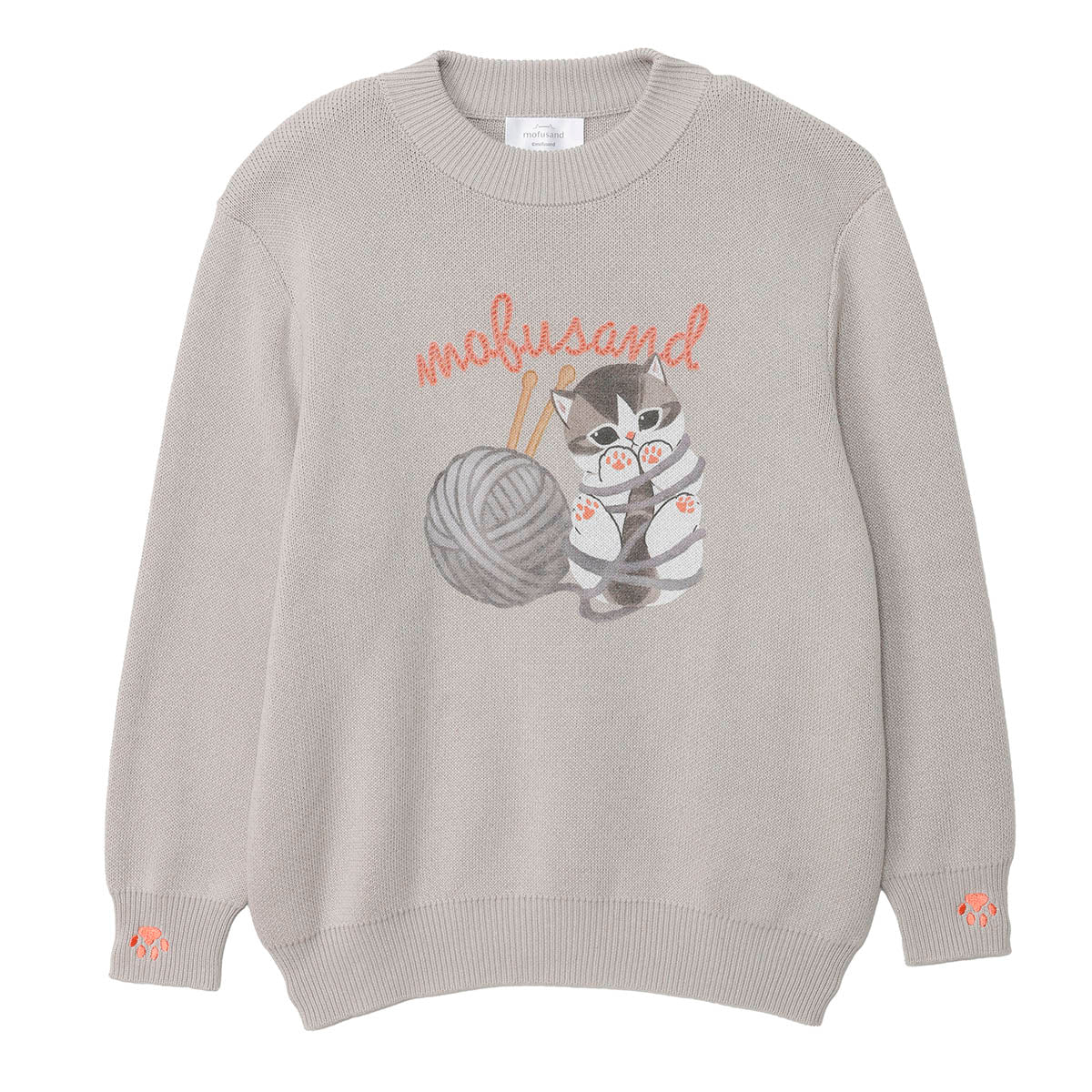 mofusand Yarn Ball Sweater Tangled Meow (Gray)