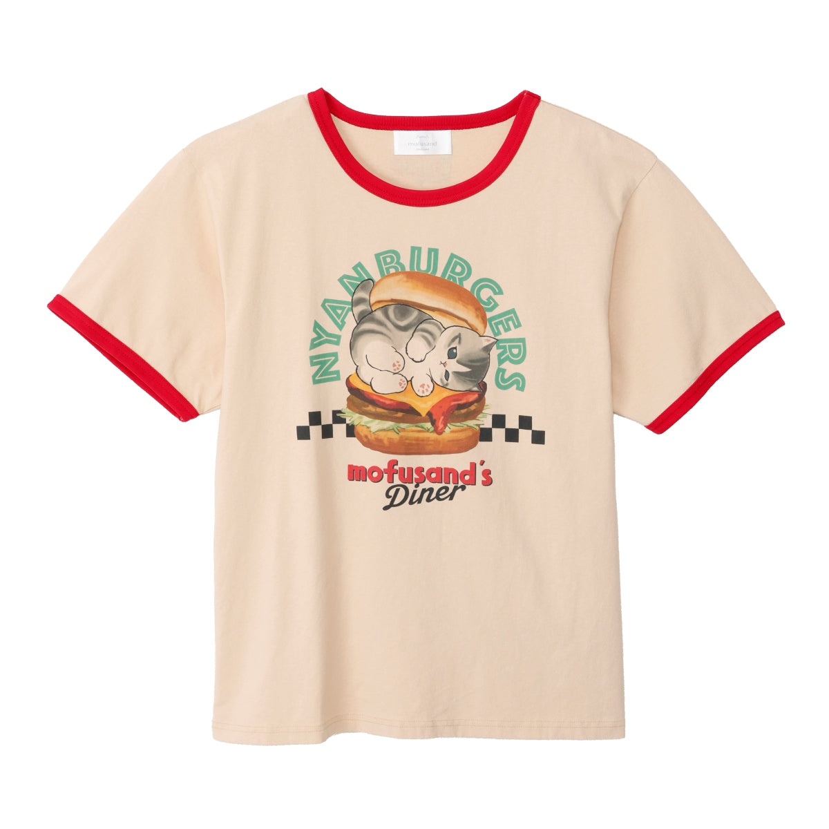 mofusand ダイナー Tシャツ NYANBURGERS ブラウン