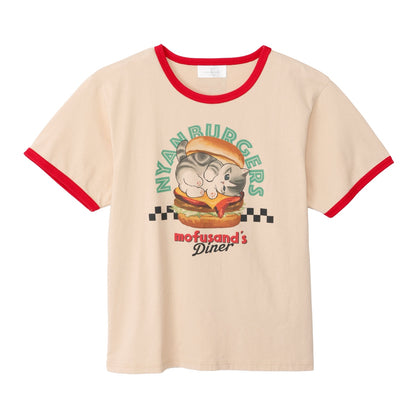 mofusand ダイナー Tシャツ NYANBURGERS ブラウン