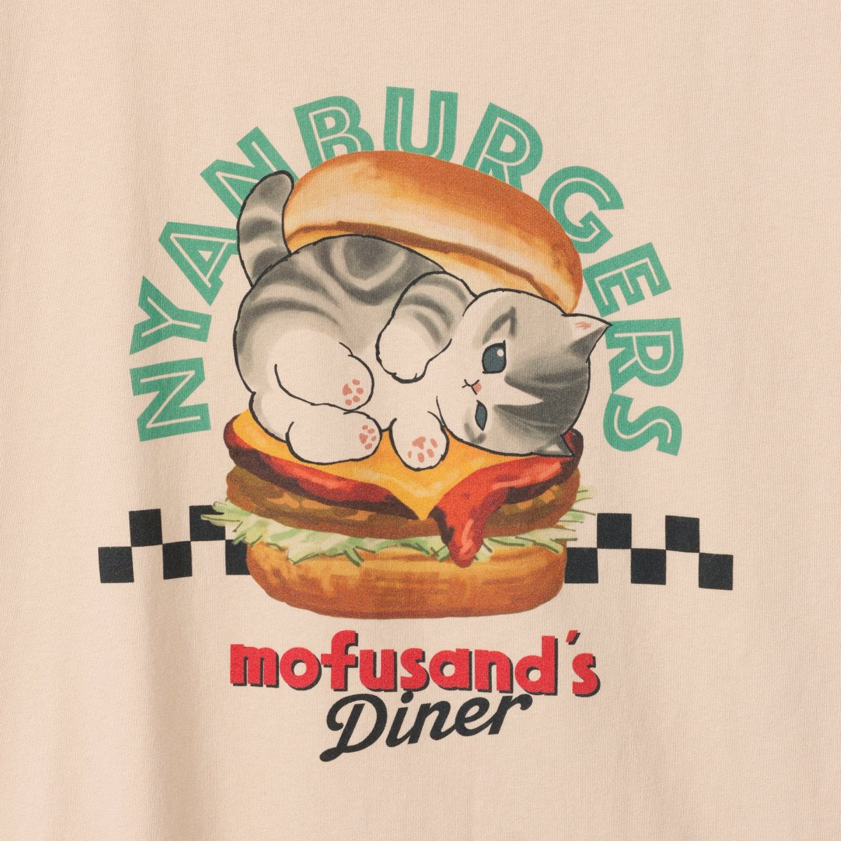 mofusand ダイナー Tシャツ NYANBURGERS ブラウン