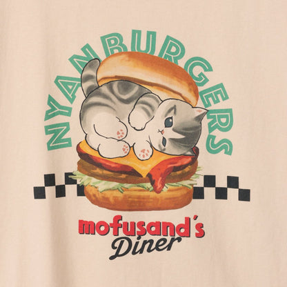 mofusand ダイナー Tシャツ NYANBURGERS ブラウン