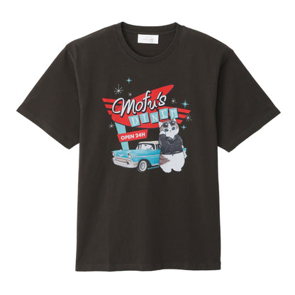 mofusand Diner T-shirt mofu's DINER (Charcoal)