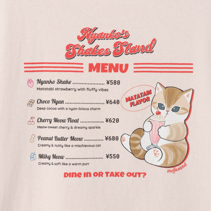 mofusand ダイナー Tシャツ MENU アイボリー