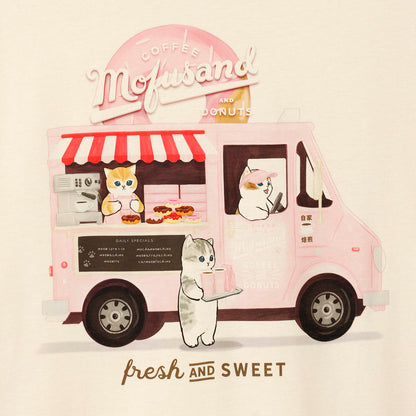 mofusand COFFEE AND DONUTS Tシャツ トラック ナチュラル