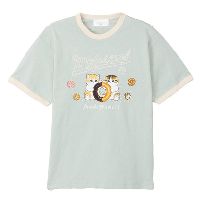 mofusand COFFEE AND DONUTS Tシャツ ドーナツ ミント