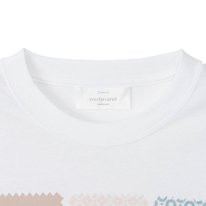 mofusand 咖啡与甜甜圈 T恤 图鉴款 白色