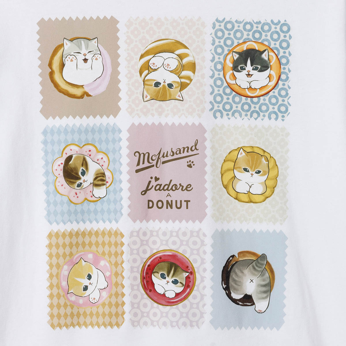 mofusand COFFEE AND DONUTS Tシャツ 図鑑 ホワイト | mofusand