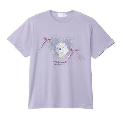 mofusand Balletcore T-Shirt Lavender Ribbon Meow (Purple)