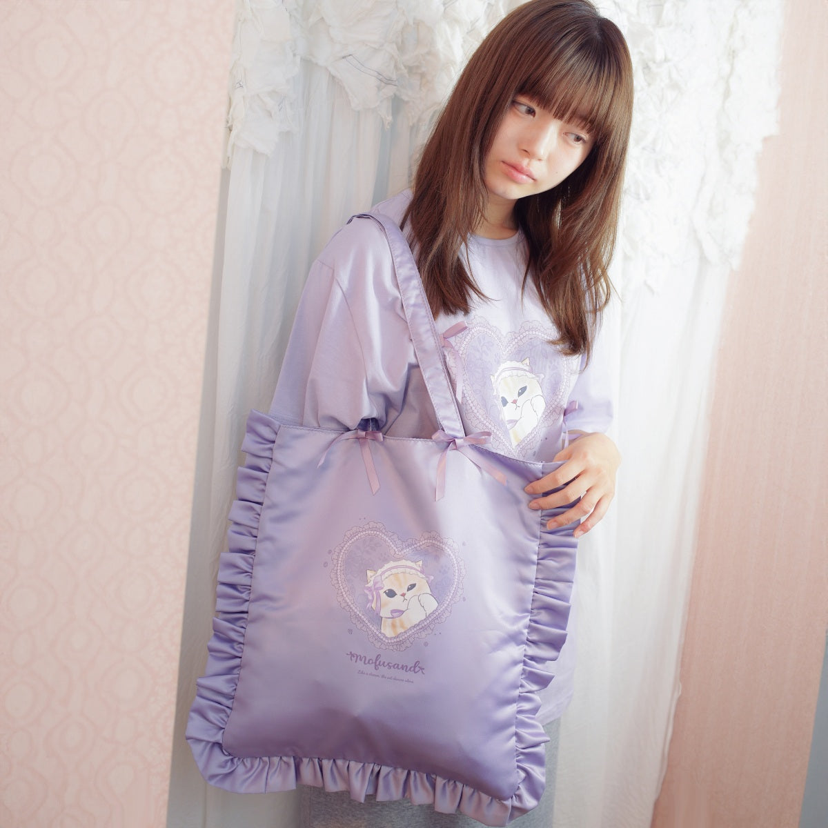 mofusand 芭蕾风 托特包 薰衣草丝带猫（紫色）