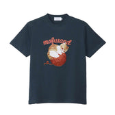 mofusand Yarn Ball T-Shirt Rolling Meow (Navy)