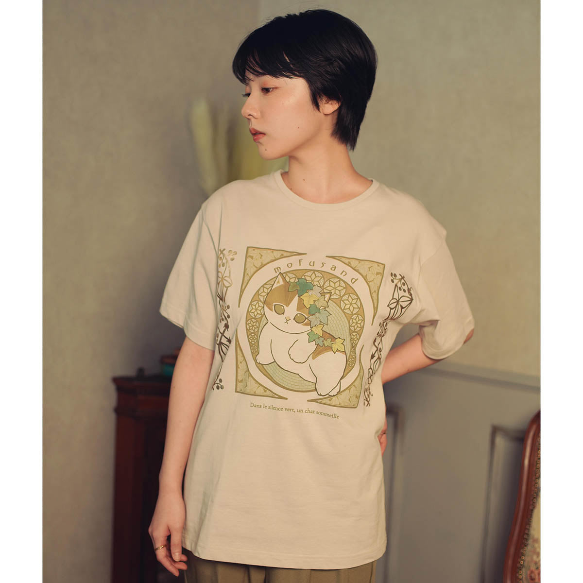 mofusand Art Nouveau Style T-shirt Ivy (Natural)