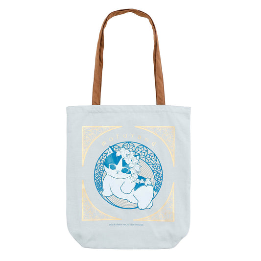 mofusand Art Nouveau Style Tote Bag Ivy (Ash Blue)