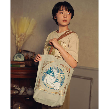 mofusand アールヌーヴォー風 トートバッグ アイビー アッシュブルー