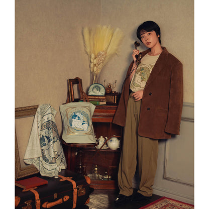 mofusand アールヌーヴォー風 トートバッグ アイビー アッシュブルー