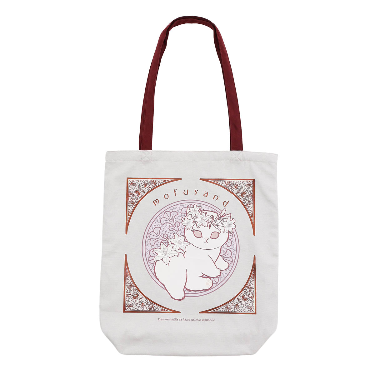 mofusand Art Nouveau Style Tote Bag Lily (Dusty Pink)