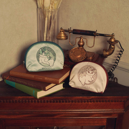 mofusand 新藝術風 收納包 常春藤（鼠尾草綠）