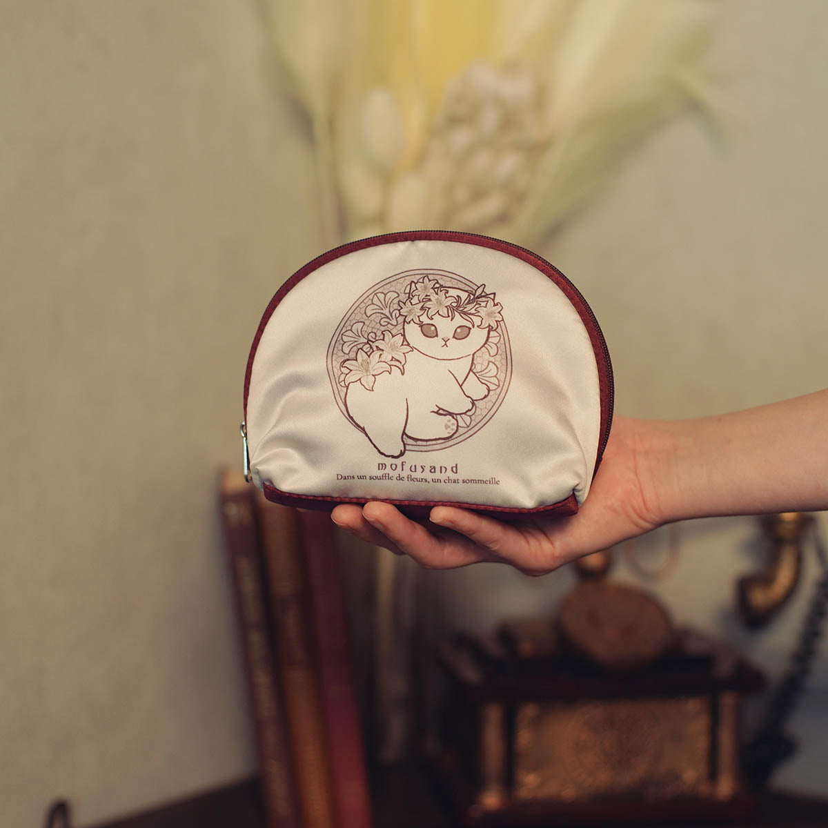 mofusand アールヌーヴォー風 ポーチ リリー ダスティピンク