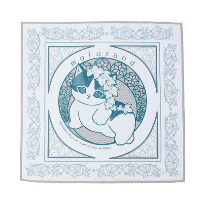 mofusand Art Nouveau Style Scarf Ivy (Blue Gray)