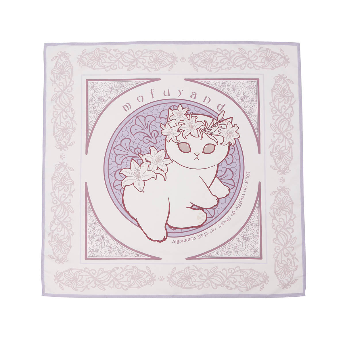 mofusand Art Nouveau Style Scarf Lily (Mauve Beige)