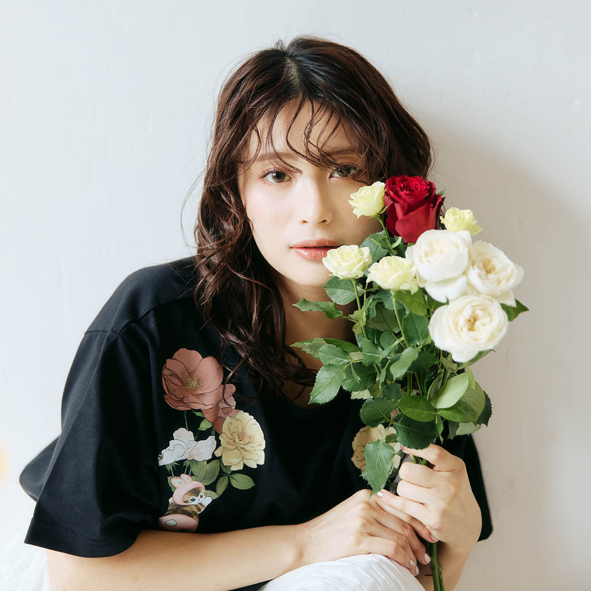 mofusand × HIBIYA-KADAN T-Shirt Rayflora Black