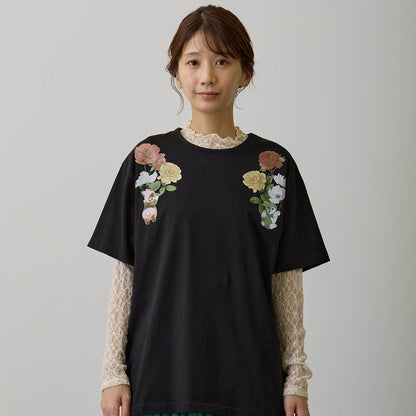 mofusand × HIBIYA-KADAN T-Shirt Rayflora Black