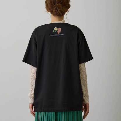 mofusand × HIBIYA-KADAN T-Shirt Rayflora Black