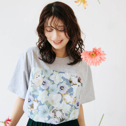 mofusand × HIBIYA-KADAN T-Shirt Winter Origin Grey