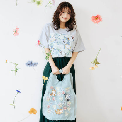 mofusand × HIBIYA-KADAN T-Shirt Winter Origin Grey