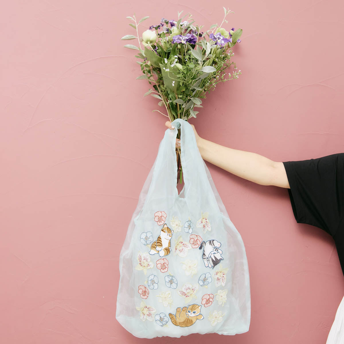 mofusand × HIBIYA-KADAN Tulle Bag Winter Origin Mint