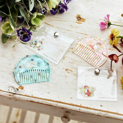 mofusand × HIBIYA-KADAN Marble Acrylic Comb Winter Origin Blue