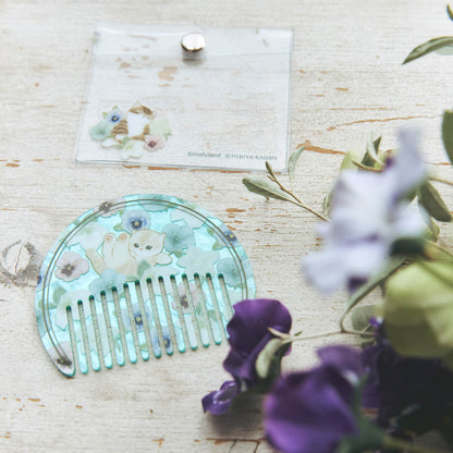 mofusand × HIBIYA-KADAN Marble Acrylic Comb Winter Origin Blue