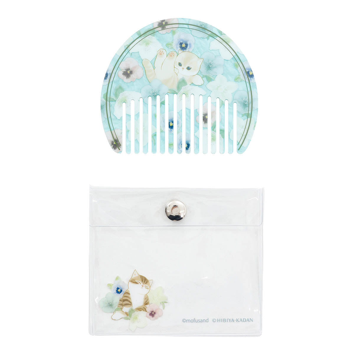 mofusand × HIBIYA-KADAN Marble Acrylic Comb Winter Origin Blue