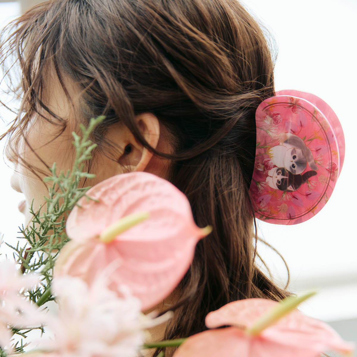 mofusand × HIBIYA-KADAN Marble Hair Clip Roasted Aroma Rose