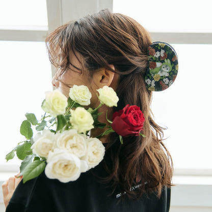 mofusand × HIBIYA-KADAN Marble Hair Clip Rayflora Black