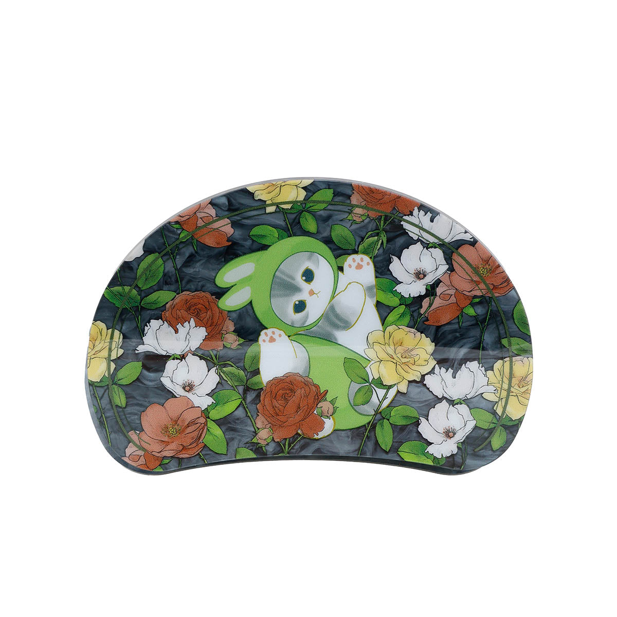 mofusand × HIBIYA-KADAN Marble Hair Clip Rayflora Black