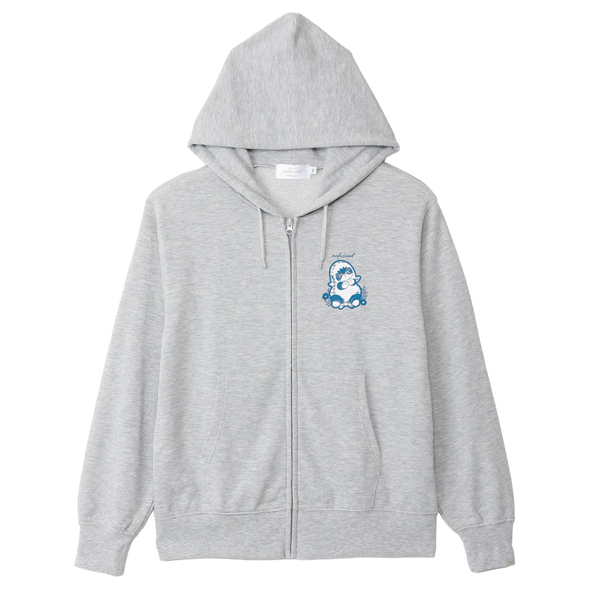 mofusand Country Check Zip Hoodie Shark Meow (Gray)