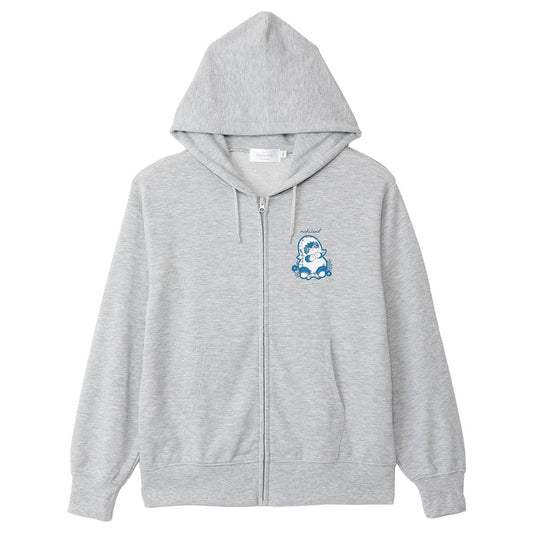 mofusand Country Check Zip Hoodie Shark Meow (Gray)