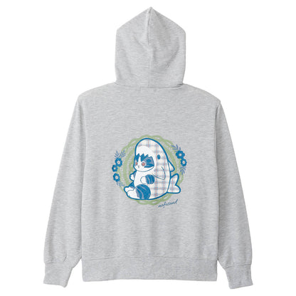 mofusand Country Check Zip Hoodie Shark Meow (Gray)